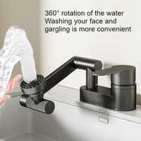 Mitigeur Lavabo Double Trou à Bras Articulé 195 mm, Chromé ou Gris Anthracite