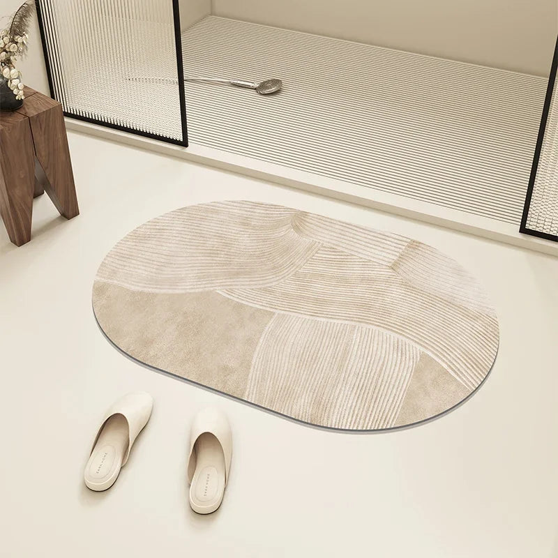 Tapis de Bain Diatomite Absorbant Antidérapant, 9 Modèles, Jusqu'à 160 x 230 cm