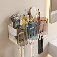 Porte-Brosse à Dents Électrique Mural, 2 à 6 Gobelets, Gris ou Blanc