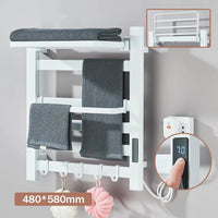 Porte-Serviette Chauffant Électrique Noir Tactile Inox