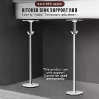Support de Vasque Sous Plan Réglable en Inox, 29 à 78 cm