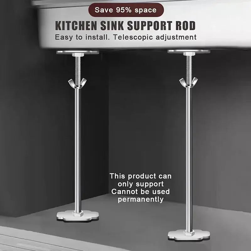 Support de Vasque Sous Plan Réglable en Inox, 29 à 78 cm