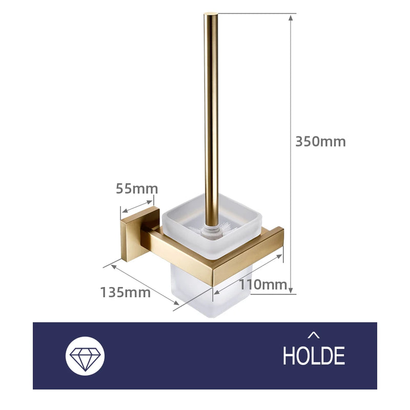 Accessoires Salle de Bain Doré Brossé à la Pièce ou en Kit