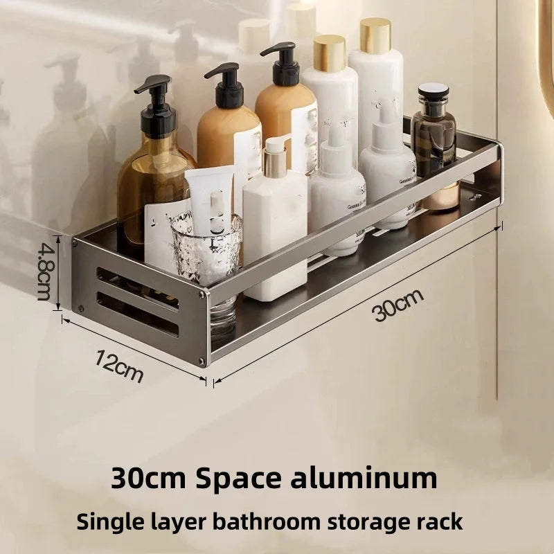 Étagère de Douche Aluminium Sans Perçage, Longueur 30 à 60 cm