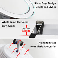 Spot LED Encastrable Cuisine Rond Blanc ou Argent, 7 à 18 W