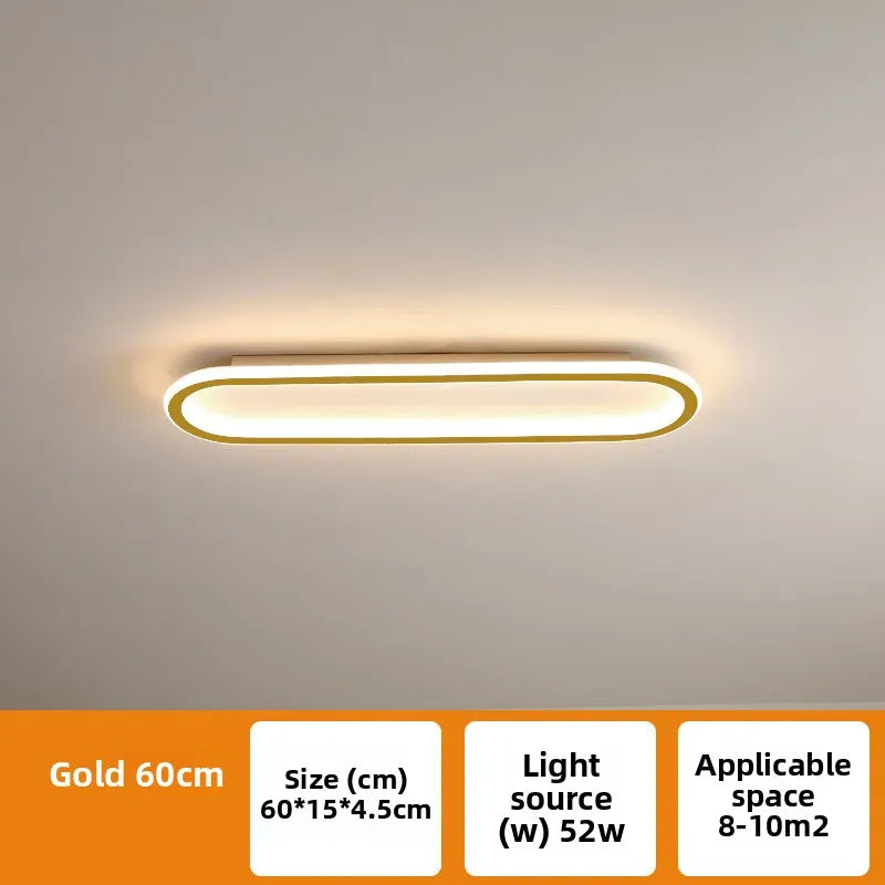 Plafonnier LED Cuisine Ovale Dimmable Doré Noir Blanc