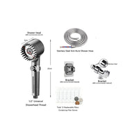 Kit Pommeau de Douche Gris 3 Modes, 12 Filtres et 2 Supports