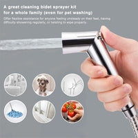 Douchette WC Chromée ABS à Débit Réglable, 14,5 cm