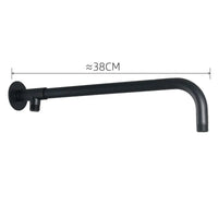 Bras de Douche Mural Inox 33 à 48 cm, Noir ou Chromé