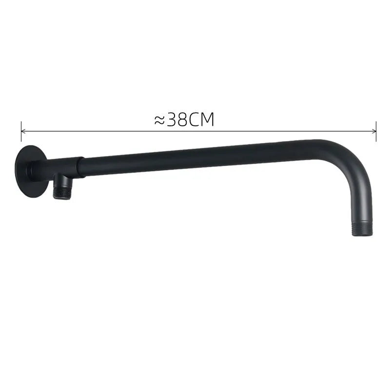 Bras de Douche Mural Inox 33 à 48 cm, Noir ou Chromé