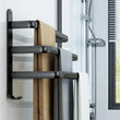 Porte-Serviette Mural Noir Sans Perçage Aluminium 1 à 3 Barres