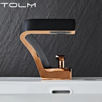 Mitigeur Lavabo Cascade Incliné Laiton, Bec Plat 12,6 cm, 9 Finitions