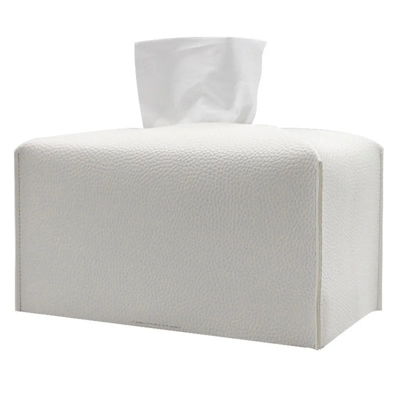 Cache Boîte à Mouchoirs Rectangulaire en Simili Cuir Pliable, 6 Coloris