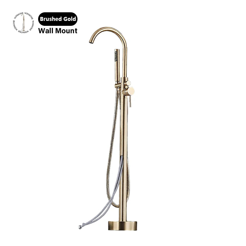 Robinet Baignoire sur Pied Autoportant avec Douchette, Hauteur 130 cm, 5 Finitions