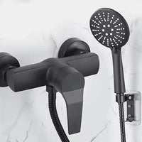 Mitigeur Douche Mural Noir Mat, Seul ou avec Douchette et Flexible