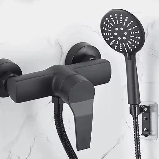 Mitigeur Douche Mural Noir Mat, Seul ou avec Douchette et Flexible