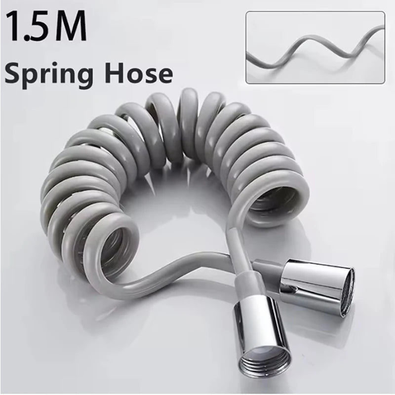 Douchette WC Inox Noire ou Brossée avec Flexible Spiralé 1,5 m