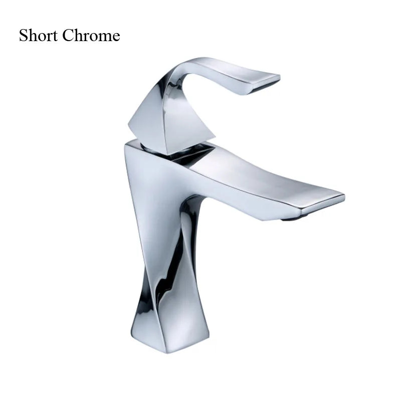 Mitigeur Lavabo Design Torsadé, Doré ou Chromé, Bas ou Haut