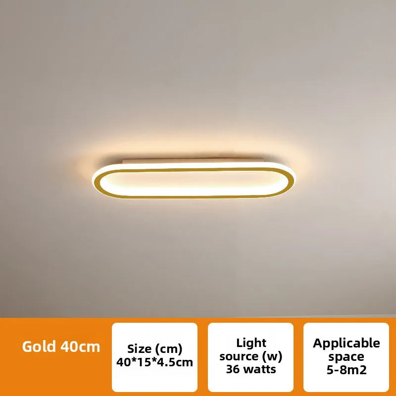 Plafonnier LED Cuisine Ovale Dimmable Doré Noir Blanc