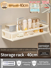 Étagère de Douche Murale Aluminium Avec ou Sans Perçage 30 à 60 cm