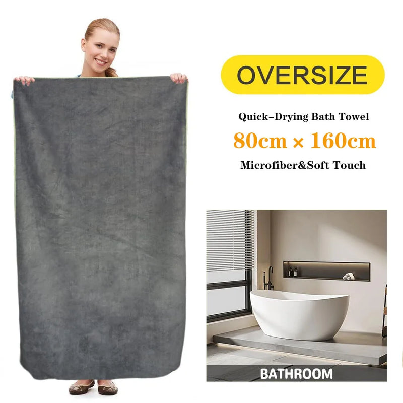 Serviette de Bain Microfibre Séchage Rapide avec Pochette, 4 Tailles