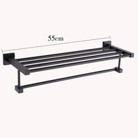 Accessoires Salle de Bain Aluminium Noir Mat à la Pièce, 19 Articles