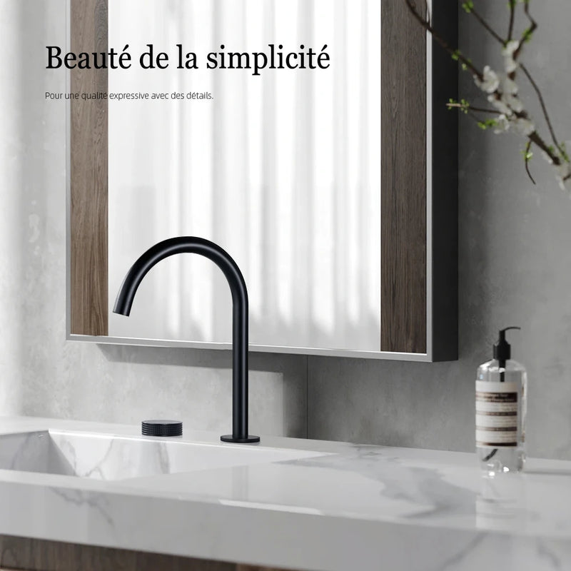 Mitigeur Lavabo Haut 2 Trous Laiton, Bec Pivotant 360°, 5 Finitions