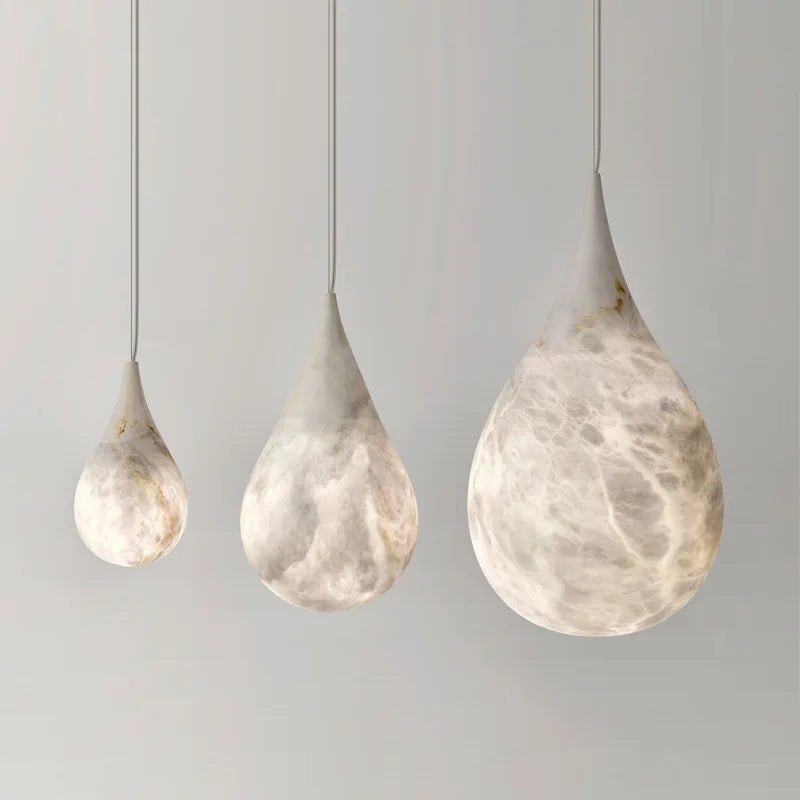 Suspension Cuisine Goutte en Résine Effet Pierre, LED 5 à 10 W