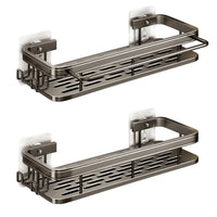 Étagère de Douche Inox Sans Perçage Adhésive Simple ou Double Niveau