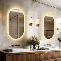 Miroir LED Salle de Bain Ovale Anti-Buée Tactile 80 x 50 cm