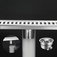 Caniveau de Douche Inox 304 Brossé ou Noir, 20 à 60 cm