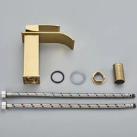 Mitigeur Lavabo Cascade Doré Compact en Inox