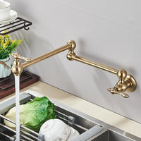 Robinet de Cuisine Mural Pliable Eau Froide Bec Rotatif