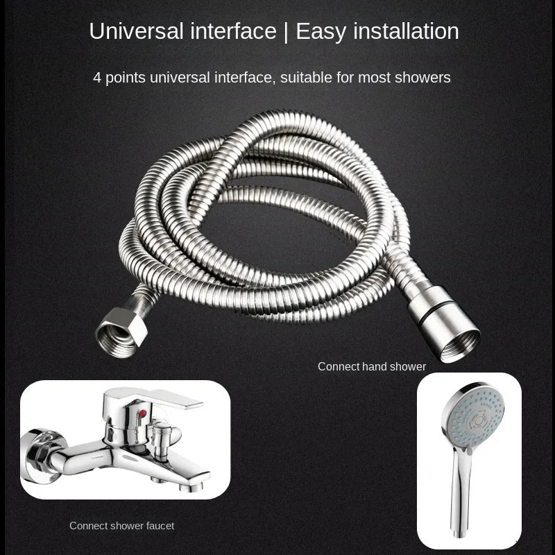 Flexible de Douche Renforcé Noir et Argenté 150-200 cm