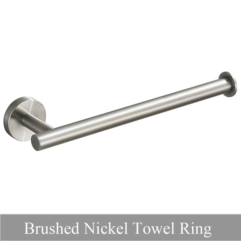 Accessoires Salle de Bain Ronds Inox à la Pièce, Chromé, Noir, Nickel, Doré
