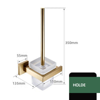 Accessoires Salle de Bain Doré Brossé Carré Inox 304 à la Pièce, 22 Articles