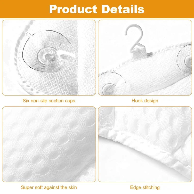 Coussin de Baignoire Tête et Dos Maille Respirante