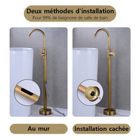 Robinet Baignoire Îlot sur Pied Monocommande, 109 cm, 5 Finitions