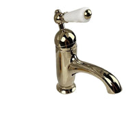 Mitigeur Lavabo Rétro Poignée Blanche Laiton, 6 Finitions