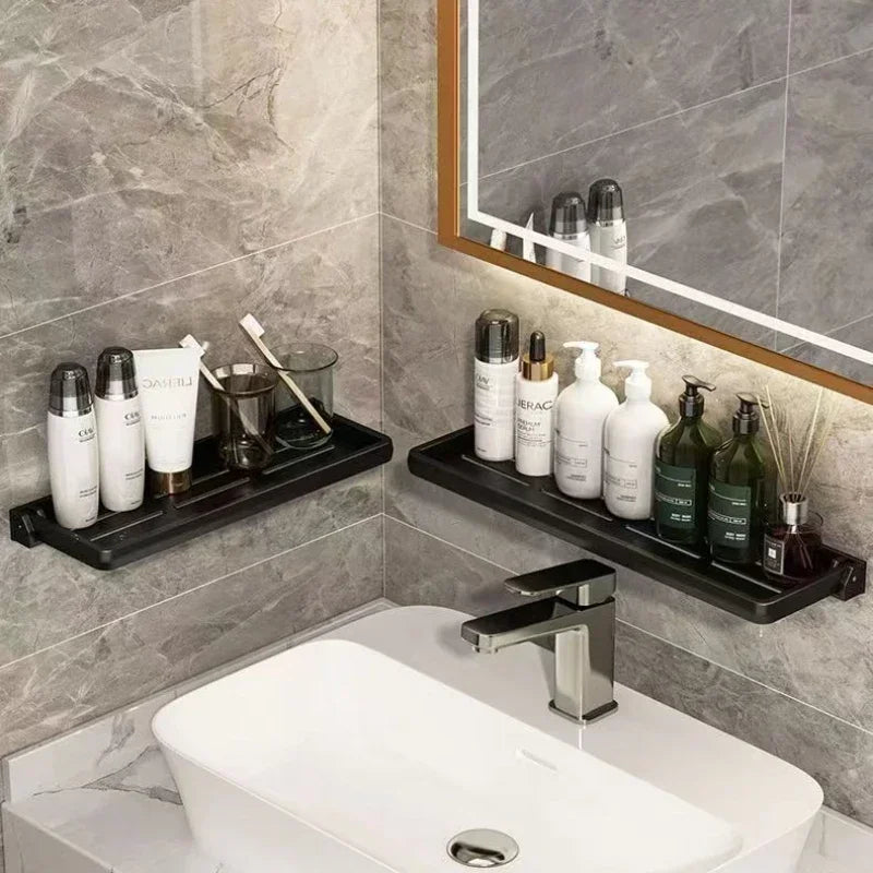 Étagère de Douche Murale Rabattable en Métal Étanche