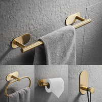 Accessoires Salle de Bain Sans Perçage à la Pièce ou en Ensemble, 3 Finitions
