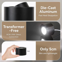 Spot LED Encastrable Cuisine 3 Teintes Noir et Blanc