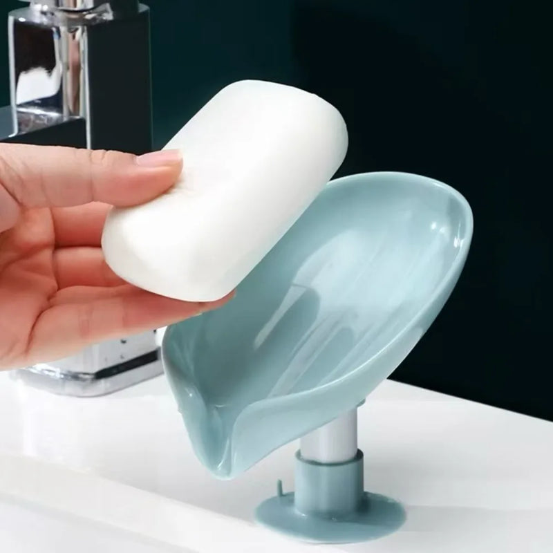 Porte-Savon Feuille à Ventouse, Vert ou Gris, Lot de 1 ou 2
