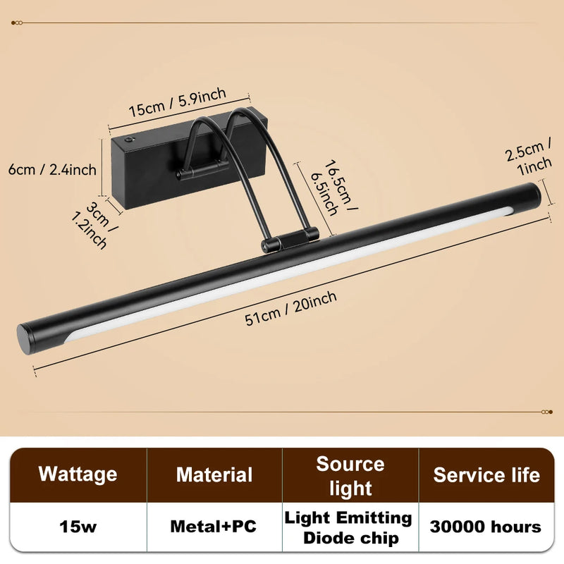 Applique pour Miroir Salle de Bain LED Tricolore 40/50 cm