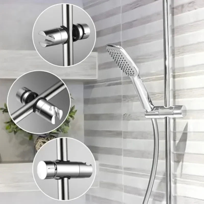 Support Douchette Coulissant ABS pour Barre 20-25 mm, 4 Finitions