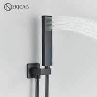 Douche Encastrable 2 Voies à Pommeau Carré, 25 à 40 cm, 4 Finitions