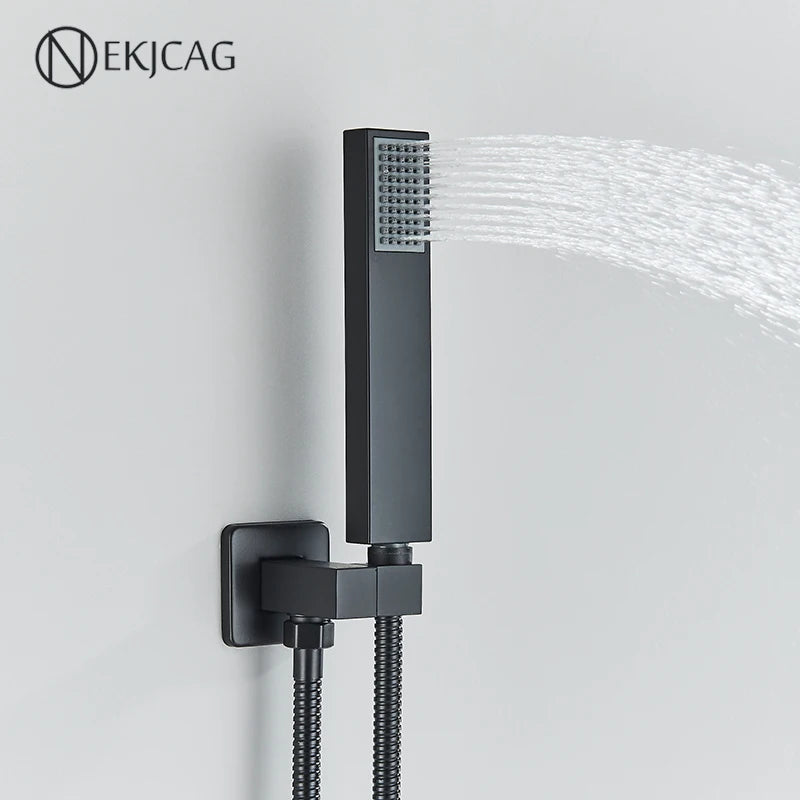 Douche Encastrable 2 Voies à Pommeau Carré, 25 à 40 cm, 4 Finitions