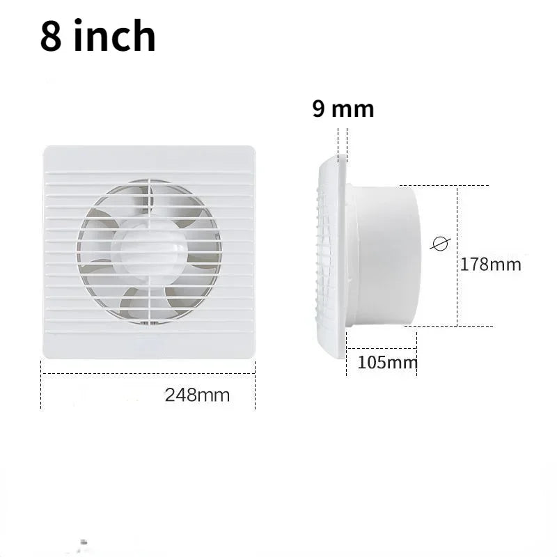Aérateur Mural Ultra Fin 9 mm, Façade 14,3 à 24,8 cm, Blanc