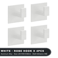 Patère Adhésive Sans Perçage Aluminium 1 à 6 Pièces