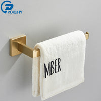 Accessoires Salle de Bain Doré Brossé Carré à la Pièce, 6 Articles